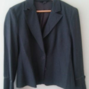 Gray blazer with tie sleeves